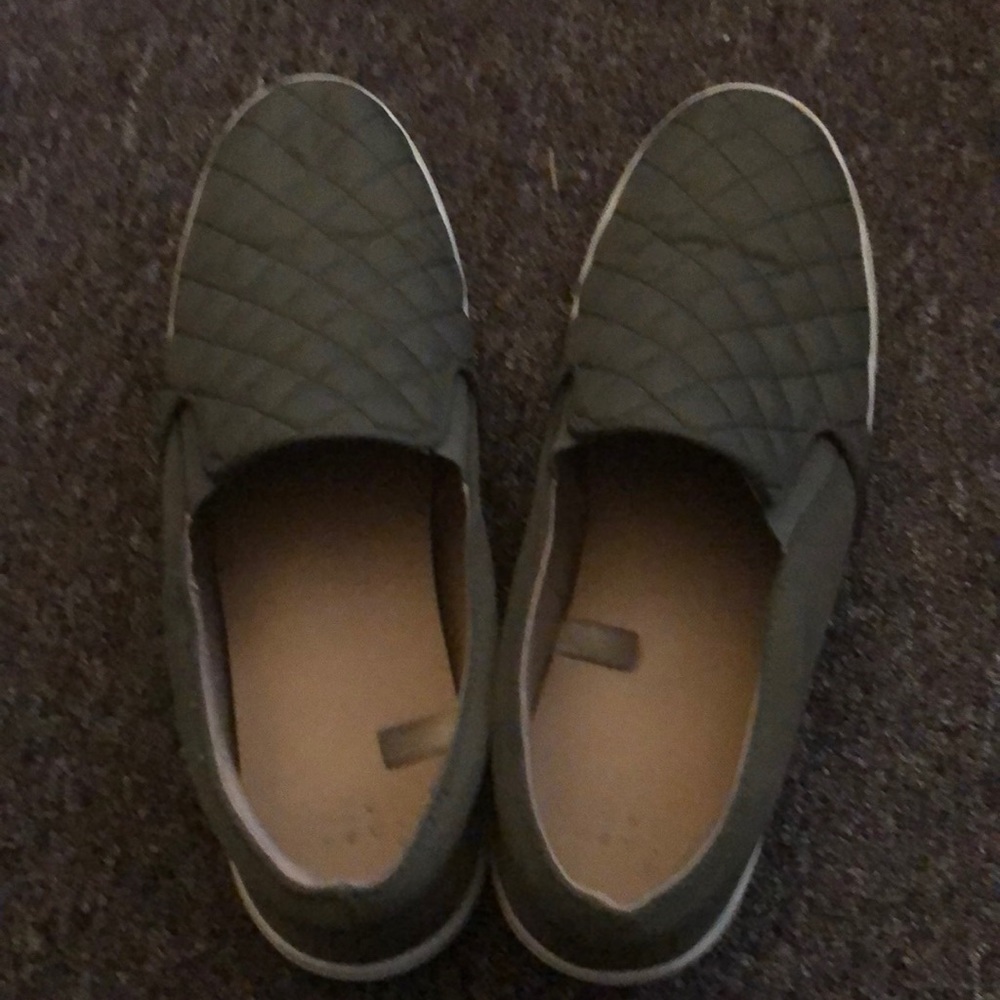 Slip on olive green shoes